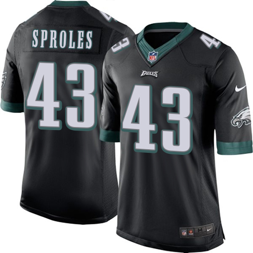 Men's Limited Darren Sproles Nike Jersey Black Alternate - #43 NFL Philadelphia Eagles